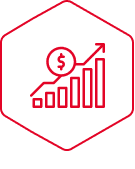 Rising bar graph with dollar symbol