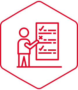 Person checking list icon