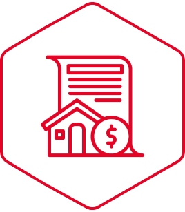 House and document with dollar symbol