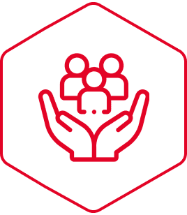People protection emblem with hands