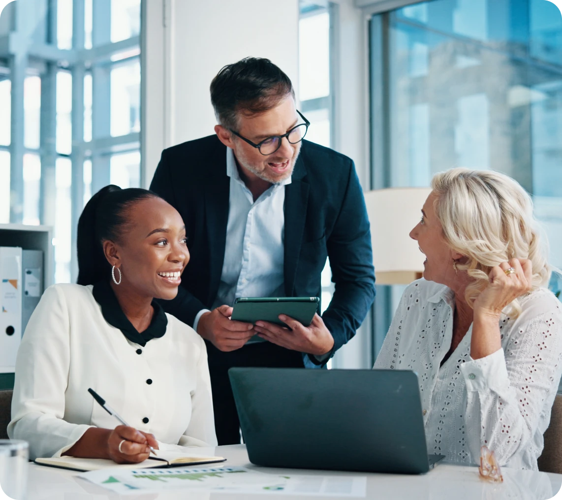 Team collaboration during a meeting